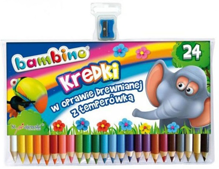 Kredki kolorowe Bambino Beiersdorf drewniane z temperówką 24 szt (5903235000447) - obraz 1