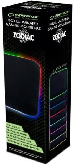 Podkładka gamingowa Esperanza Illuminated Gaming Mouse Pad Led RGB Zodiac (EGP105) - obraz 2