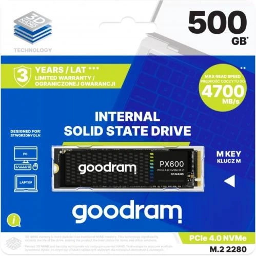 Твердотільний накопичувач SSD 500Gb, Goodram PX600, PCI-E 4.0 x4, M.2 (SSDPR-PX600-500-80) - зображення 4
