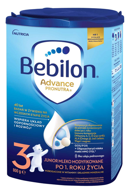 Mleko Nutricia Bebilon 3 Junior modyfikowane powyżej 1 roku 800 g (5900852011399) - obraz 1