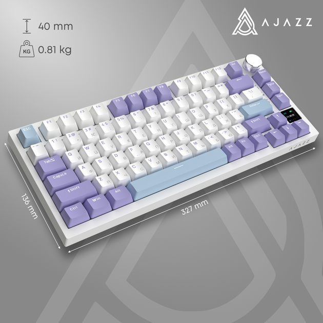 Клавиатура беспроводная Ajazz AK820 Pro Gift Switch Purple RGB (AK820PRO-G-PWB) - изображение 14