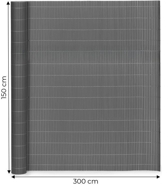 Dwustronna mata bambusowa ModernHome by Multistore 150 x 300 cm antracyt (BP-211 GREY) - obraz 6