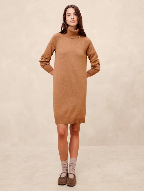 Сукня-светр з високим коміром Banana Republic, M Camel Heather (Коричневе) 500127151604 - Фото 1 Сукня-светр з високим коміром Banana Republic, M Camel Heather (Коричневе) 500127151604 - зображення 1