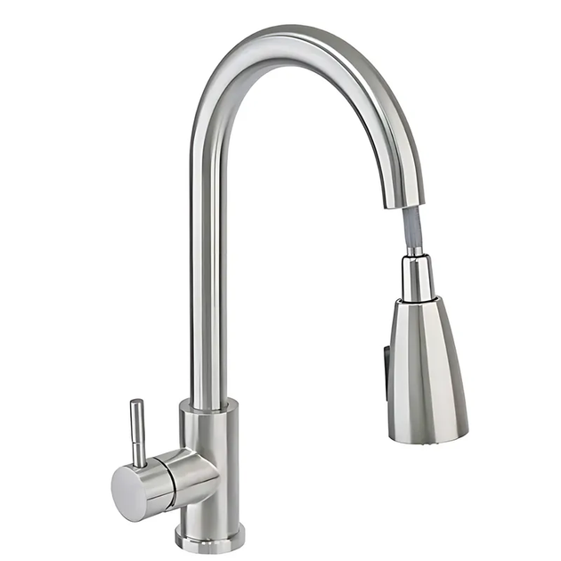 Змішувач для кухні Haiba SUS 014 з висувною лійкою (HB3898) - Фото 1 Змішувач для кухні Haiba SUS 014 з висувною лійкою (HB3898) - изображение 1