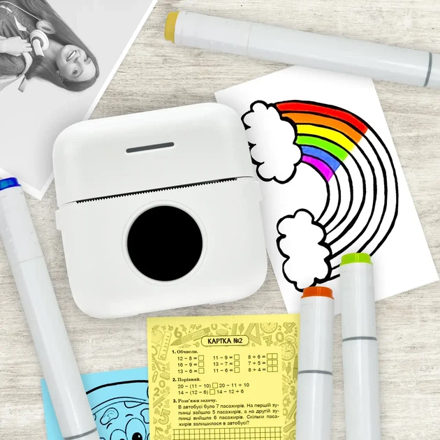 Дитячий Bluetooth мобільний термопринтер Mini Printer + 13 різних рулонів паперу - зображення 8
