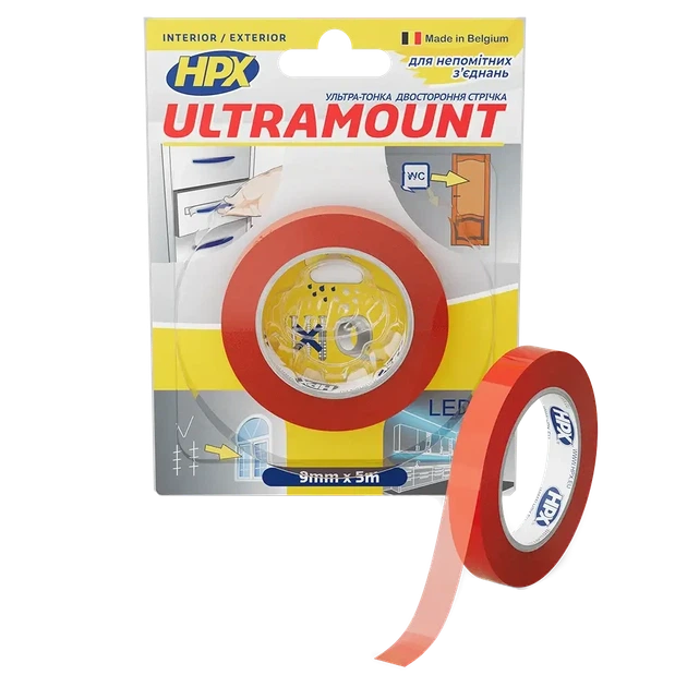 Лента двухсторонняя HPX UM0905 ULTRA MOUNT 9мм х 5м - Фото 1 Лента двухсторонняя HPX UM0905 ULTRA MOUNT 9мм х 5м - изображение 1