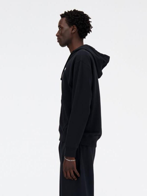 Bluza męska rozpinana streetwear z kapturem New Balance Stacked Logo MJ41501 M Czarna (197375352497) - obraz 3