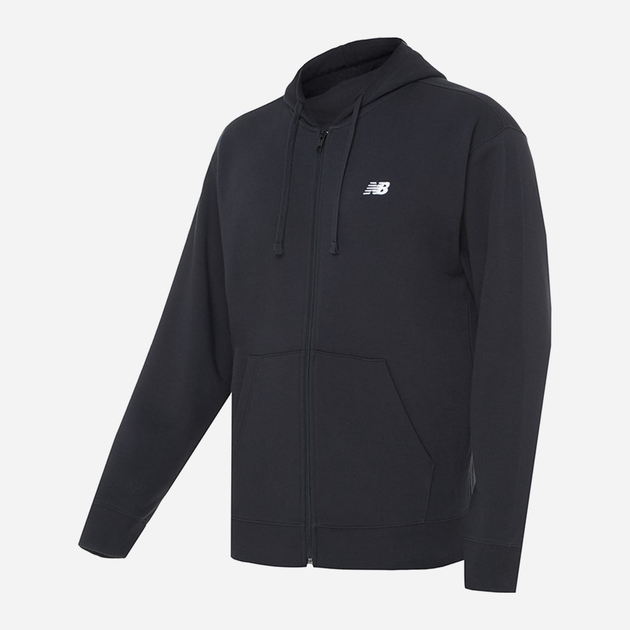 Bluza męska rozpinana streetwear z kapturem New Balance Stacked Logo MJ41501 M Czarna (197375352497) - obraz 5