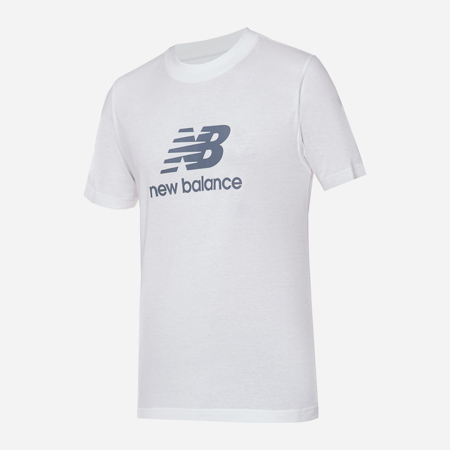 Футболка бавовняна довга чоловіча New Balance Stacked Logo MT41502 L Біла (196941811338) - зображення 5