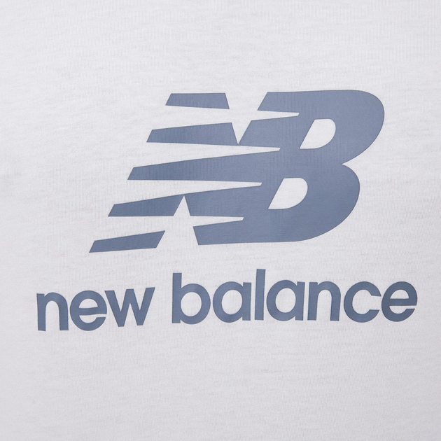Футболка бавовняна довга чоловіча New Balance Stacked Logo MT41502 M Біла (196941811345) - зображення 7