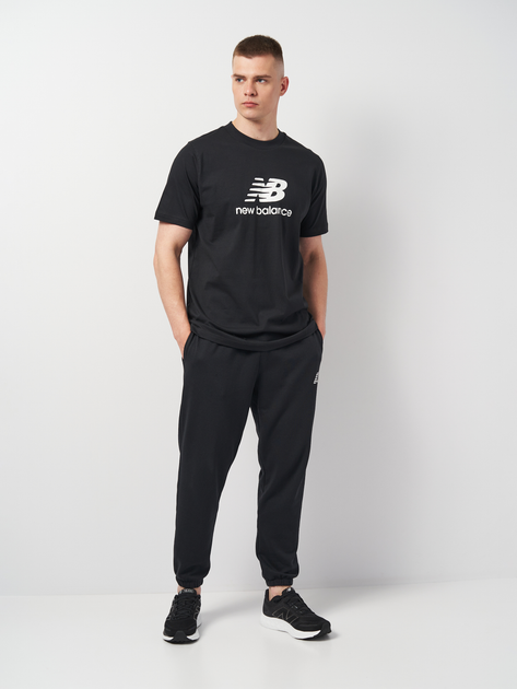 T-shirt męski bawełniany New Balance Stacked Logo MT41502 S Czarny (196941811055) - obraz 3