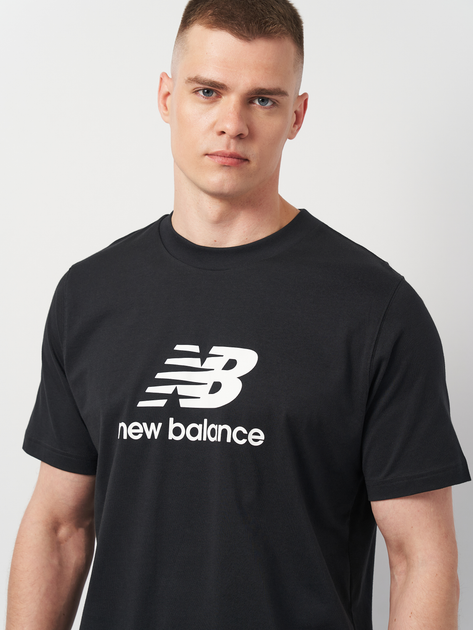 T-shirt męski bawełniany New Balance Stacked Logo MT41502 2XL Czarny (196941811086) - obraz 4