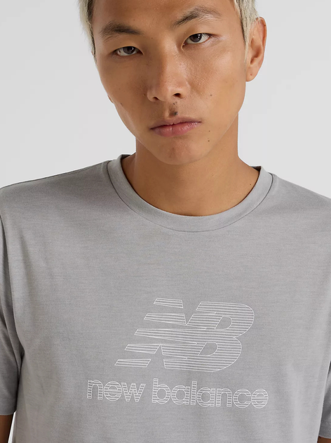 T-shirt męski New Balance Heathertech Logo MT51003 2XL Szary (197967259104) - obraz 4