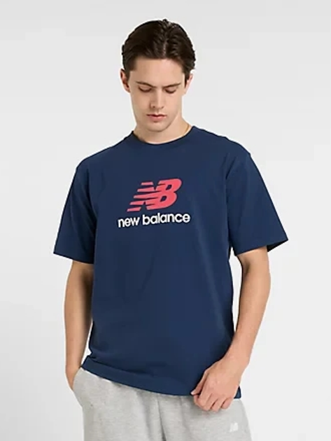 T-shirt męski bawełniany New Balance Athletics Logo MT51500 XL Granatowy (197967256684) - obraz 1