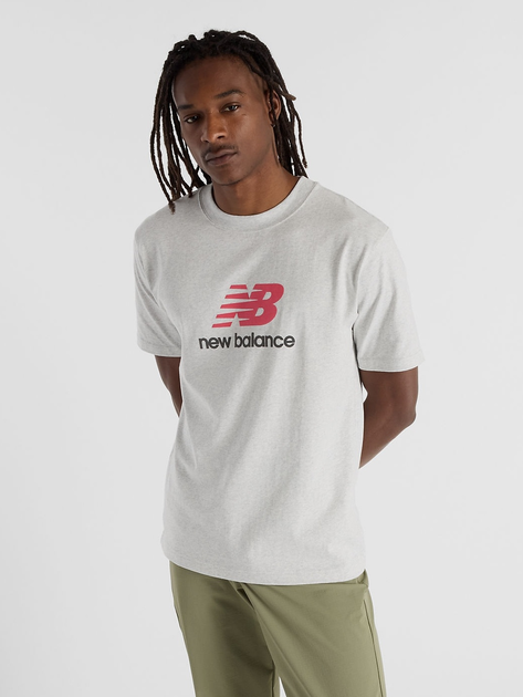 Футболка бавовняна довга чоловіча New Balance Athletics Logo MT51500 2XL Світло-сіра (197967256400) - зображення 1