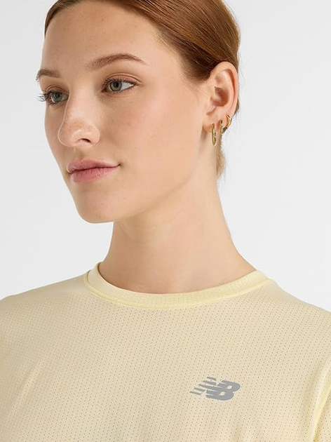 Спортивна футболка для залу жіноча New Balance Athletics WT41253 L Жовта (197967347474) - зображення 5