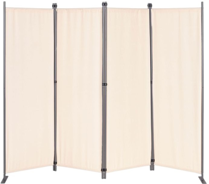 Składany parawan ogrodowy ModernHome by Multistore 4-panelowy 167 x 216 cm beżowy (AW-022/4TLG BEIGE) - obraz 1