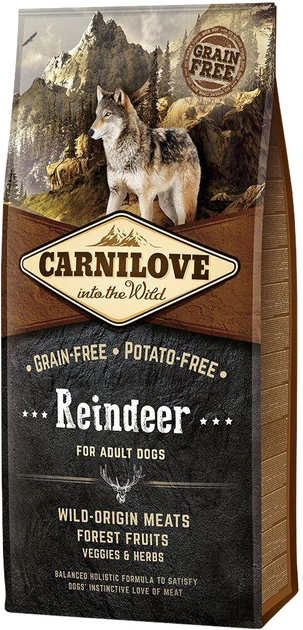 Карнілав корм сухий для дорослих собак усіх порід Carnilove Adult Raindeer з північним оленем, 12 кг + Подарунок 2шт Carnilove Adult Raindeer з північним оленем, 1,5кг - изображение 2