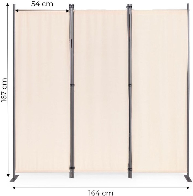 Składany parawan ogrodowy ModernHome by Multistore 3-panelowy 167 x 164 cm beżowy (AW-022/3TLG BEIGE) - obraz 8
