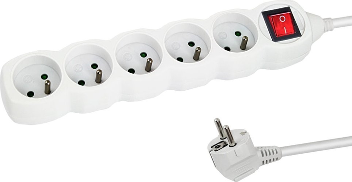 Listwa zasilająca Esperanza 5 gniazda 1.5 m White (ELK214W) - obraz 1