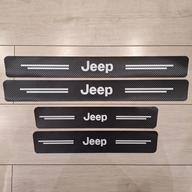 Защитная наклейка на пороги авто Jeep карбон - изображение 2