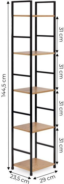 Стелаж ModernHome by Multistore дерев'яний 5 полиць лофт (CWJ3024144L WILD OAK) - зображення 7