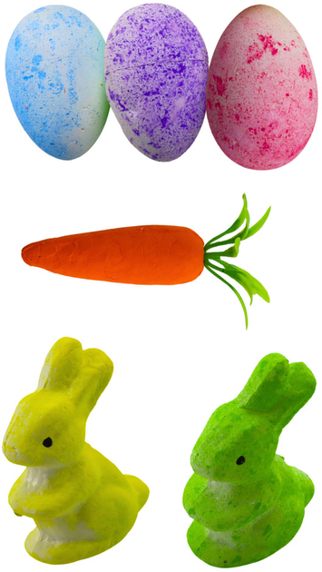 Zestaw dekoracji wielkanocnych Lean Toys Koszyk + Marchewka + Jajka 3 szt + Króliczki 2 szt (21321) (5905991037545) - obraz 2