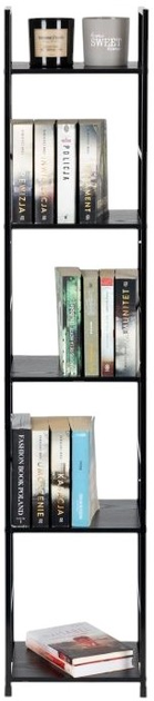 Regał ModernHome by Multistore drewniany 5 półek loft czarny (CWJ3024144L BLACK) - obraz 5