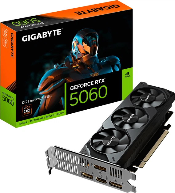 GIGABYTE GEFORCE RTX 5060 本体 Відеокарта Gigabyte PCI-Ex GeForce RTX 5060 OC Low Profile 8G 8GB