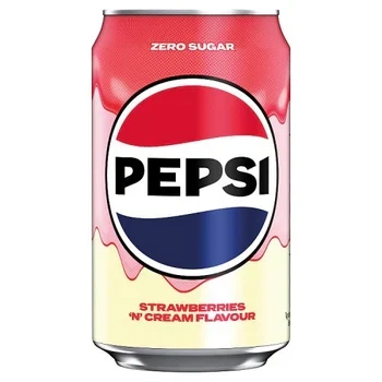 Газована вода Pepsi Strawberries 'N' Cream Zero Sugar Полуниця та Вершки 330мл - Фото 1 Газована вода Pepsi Strawberries 'N' Cream Zero Sugar Полуниця та Вершки 330мл - зображення 1