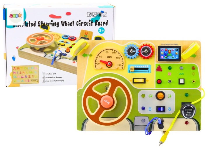 Tablica manipulacyjna LEAN Toys analogowa sensoryczna Samochód z podświetleniem LED 20653 (5905991029397) - obraz 2