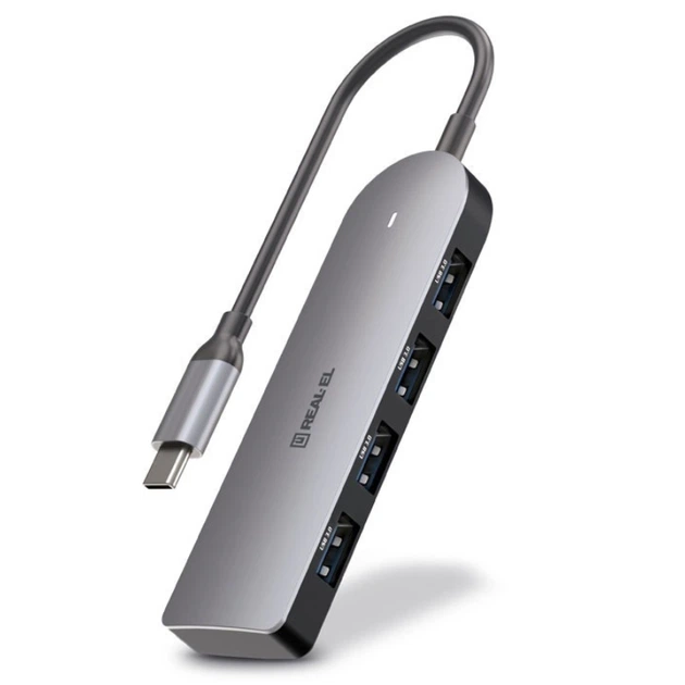 USB-хаб REAL-EL CQ-415 USB Type-C 4-в-1 - Фото 1 USB-хаб REAL-EL CQ-415 USB Type-C 4-в-1 - зображення 1