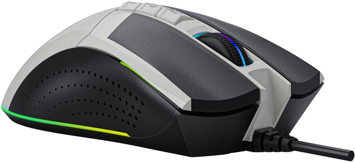 Ігрова миша з оптичним сенсором 10000 DPI, 5 профілів RGB підсвічування, для правої руки, біло-чорна - зображення 5