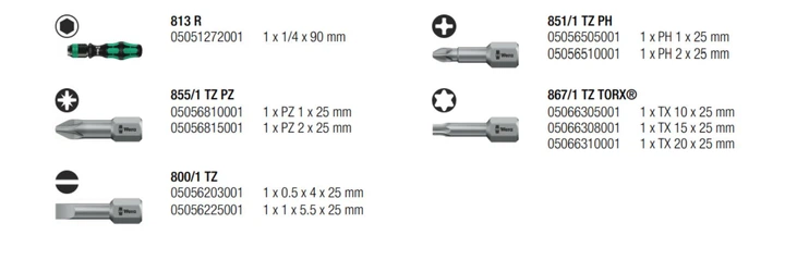 Wera Kraftform Kompakt 10 Отвертка с набором бит KK10 (SL, PH, PZ, TX) и открывалка для бутылок 05056653001 - изображение 2