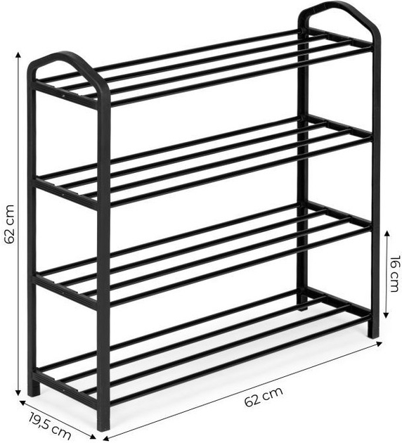Regał na buty ModernHome by Multistore 4 półki czarny (XJ43K BLACK) - obraz 4