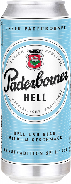 Упаковка пива Paderborner Hell світле фільтроване 5.1% 0.5 л × 24 шт (4101120096853) - зображення 2