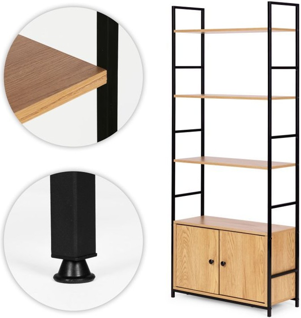 Regał ModernHome by Multistore z zamykaną szafką 4 półki loft (CWG6024144L-WL-O) - obraz 4