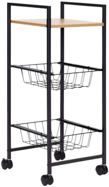 Стелаж ModernHome by Multistore з 2 кошиками та органайзером для полиць на колесах (SNJ293070Q-WL-O) - зображення 1