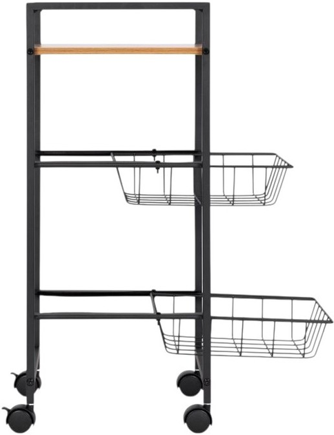 Стелаж ModernHome by Multistore з 2 кошиками та органайзером для полиць на колесах (SNJ293070Q-WL-O) - зображення 2