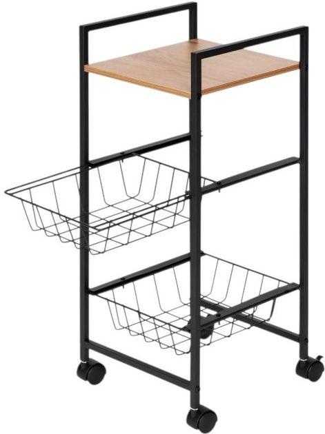 Regał ModernHome by Multistore z 2 koszami i półką organizer na kółkach (SNJ293070Q-WL-O) - obraz 4