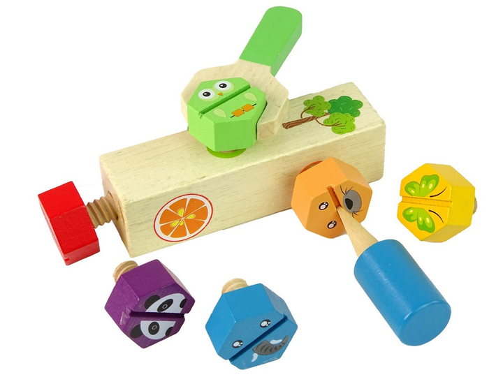Zestaw do majsterkowania drewniany LEAN Toys Przykręcanie śrub 13236 (5905323214385) - obraz 3