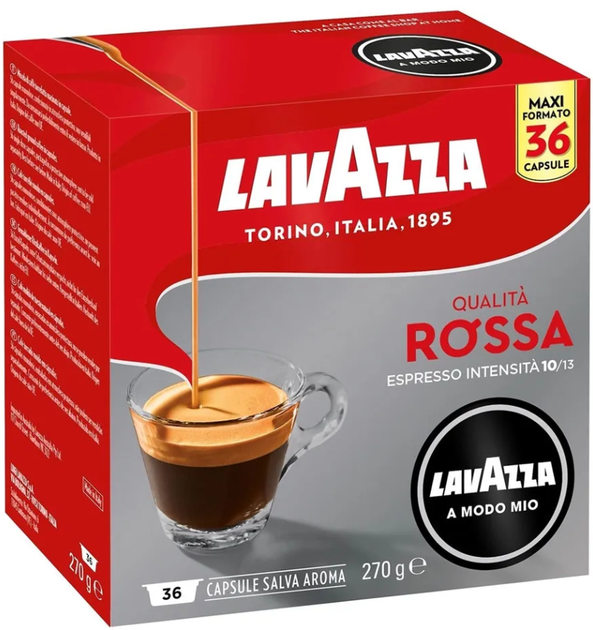 Кава в капсулах Lavazza A Modo Mio Qualita Rossa 36 капсул - Фото 1 Кава в капсулах Lavazza A Modo Mio Qualita Rossa 36 капсул - изображение 1