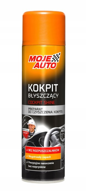 Spray do kokpitu Moje Auto BLACK Błyszczący 500 ml (5905694012054) - obraz 1