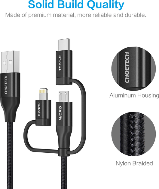 Kabel Choetech USB 2.0, MFI (IP0030-BK) - obraz 3