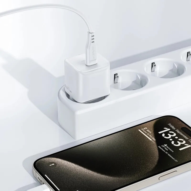Ładowarka sieciowa Acefast A73 mini PD20W GaN single USB-C charger set C3-03 White (6974316282655) - obraz 5