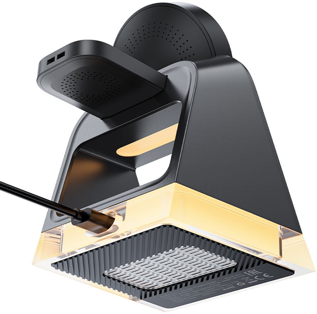 Ładowarka bezprzewodowa Acefast E17 desktop 3-in-1 wireless charging holder Black (6974316282815) - obraz 3