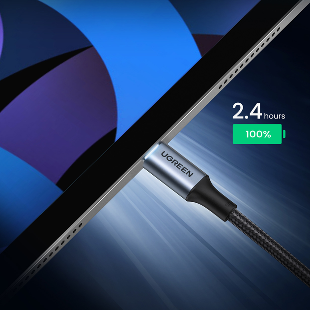 Kabel Ugreen US316 USB Type-C do USB Type-C Cable Aluminum Case with Braided 1.5 m Black (UGR-70428) - obraz 6
