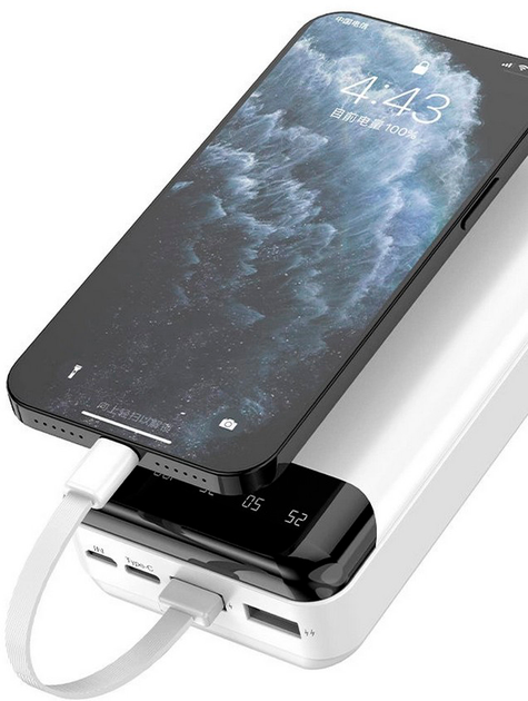 УМБ Dudao Power Bank K6Pro 20000 mAh White (6973687243432) - зображення 2