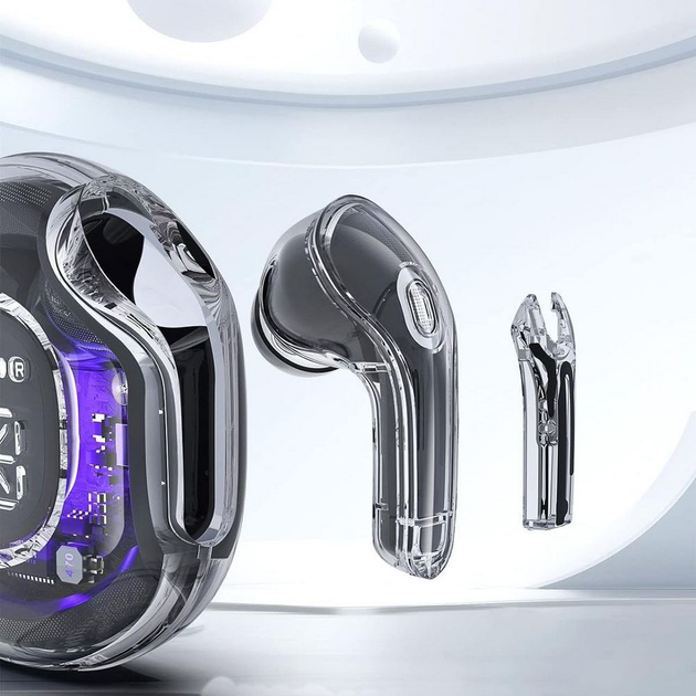 Słuchawki Acefast T8 Crystal color (2) bluetooth earbuds Bright Black (AFT8BB) - obraz 5