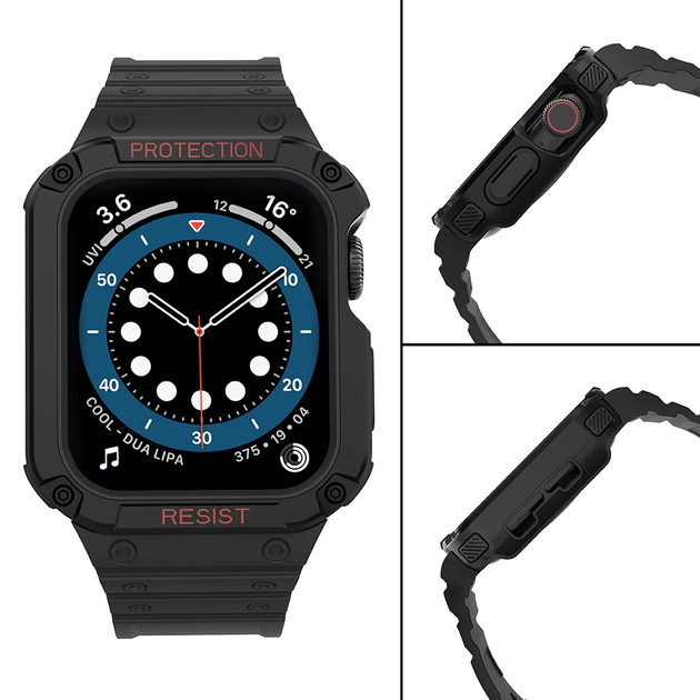 Pasek z etui Hurtel Protect Strap Band do Apple Watch 38/40/41 mm Black (9145576231524) - obraz 4